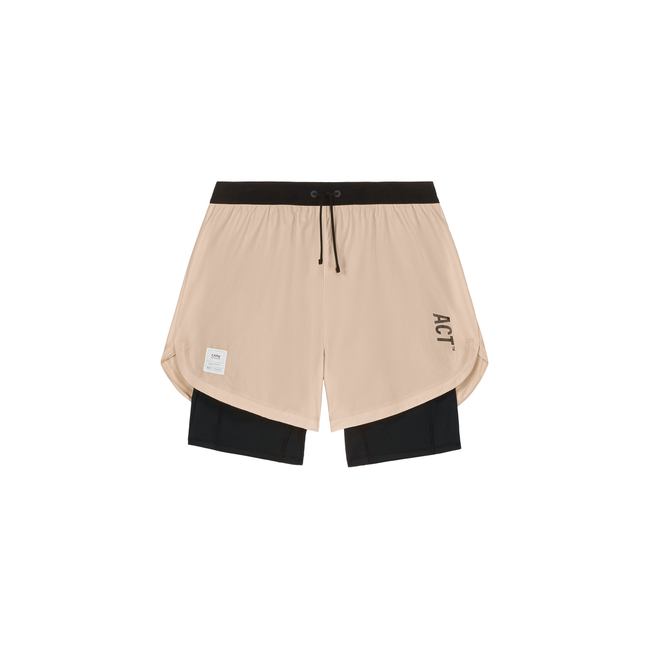 BioRip 2 in 1 Shorts in Beige, ultra-lightweight with integrated shorts and back zipped pocket.